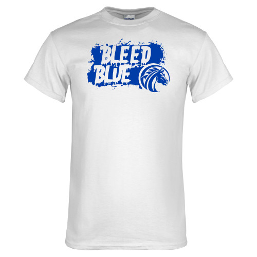  White T Shirt - Bleed Blue
