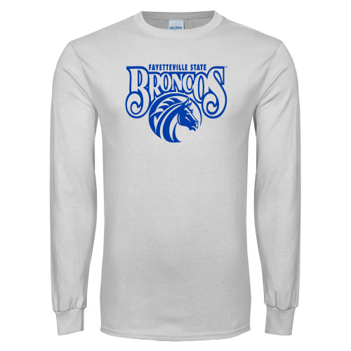  White Long Sleeve T Shirt - Official Logo