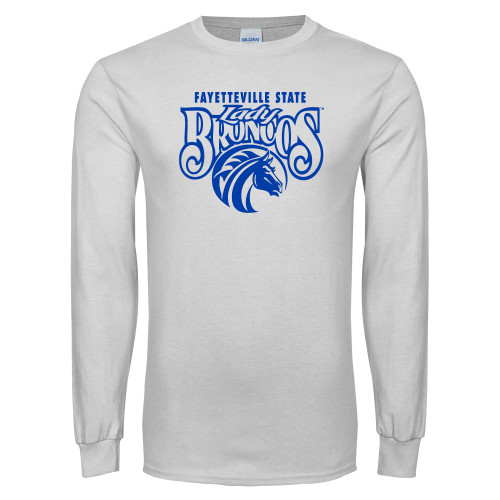  White Long Sleeve T Shirt - Lady Broncos