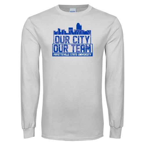  White Long Sleeve T Shirt - Our City Our Team
