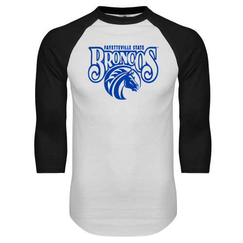  White/Black Raglan Baseball T Shirt - Official Logo