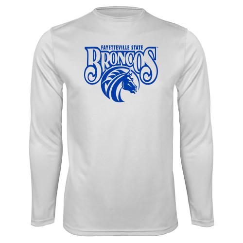  White Performance Long Sleeve Shirt - Official Logo