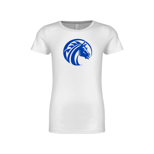  Next Level Girls White Fashion Fit T Shirt - Bronco