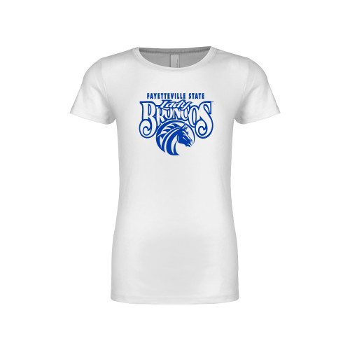  Next Level Girls White Fashion Fit T Shirt - Lady Broncos