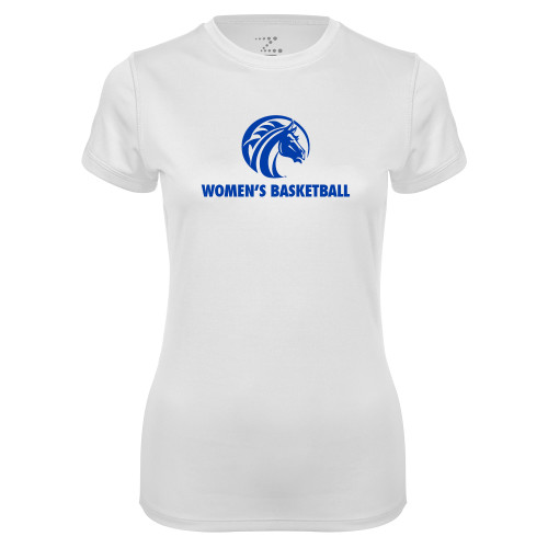  Womens White Performance Tee - Womens Basketball