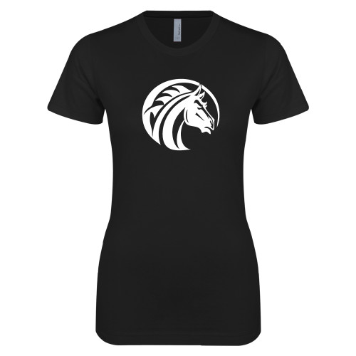  Next Level Womens Black Boyfriend Tee - Bronco