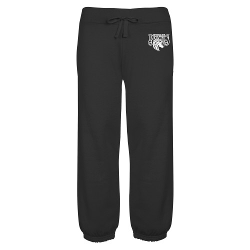  ENZA Womens Black Banded Fleece Capri - Official Logo