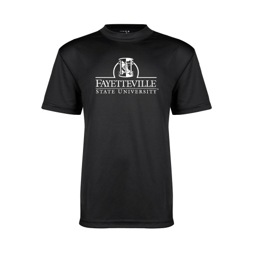  Youth Performance Black Tee - Fayetteville State University Logo