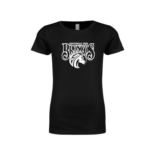  Next Level Girls Black Fashion Fit T Shirt - Official Logo