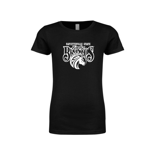  Next Level Girls Black Fashion Fit T Shirt - Lady Broncos