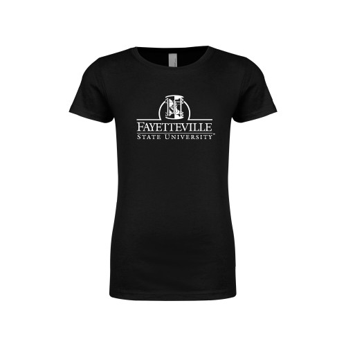  Next Level Girls Black Fashion Fit T Shirt - Fayetteville State University Logo