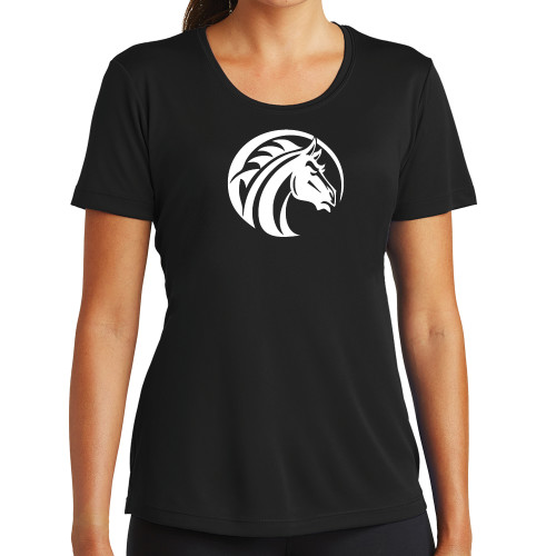  Womens Black Performance Tee - Bronco