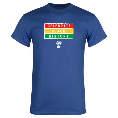  Royal T Shirt - Stacked Celebrate Black History Broncos