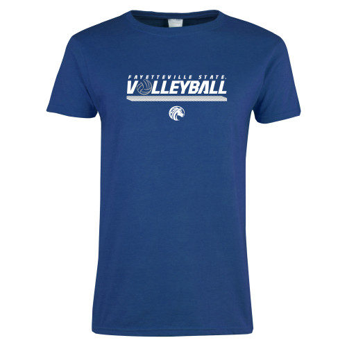  Womens Royal Short Sleeve Tee - Volleyball Design