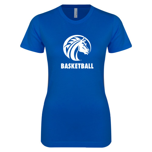  Next Level Womens Royal Boyfriend Tee - Basketball
