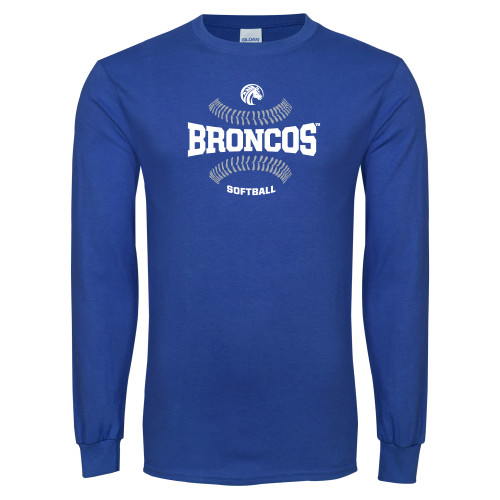  Royal Long Sleeve T Shirt - Softball Design
