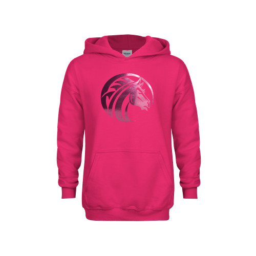 Youth Hot Pink Fleece Hoodie - Bronco Foil