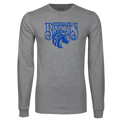  Grey Long Sleeve T Shirt - Official Logo