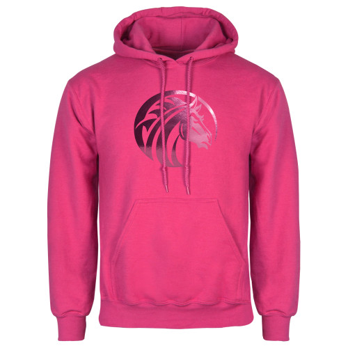  Womens Fuchsia Fleece Hoodie - Bronco Foil