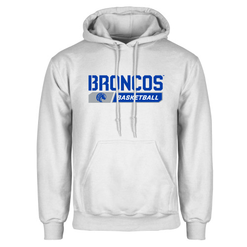  White Fleece Hoodie - Basketball Design