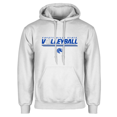  White Fleece Hoodie - Volleyball Design