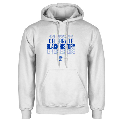  White Fleece Hoodie - Celebrate Black History Broncos