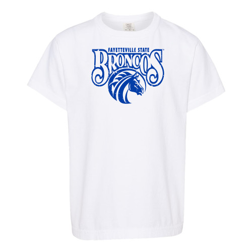  Comfort Colors Youth White T Shirt - Official Logo Distressed