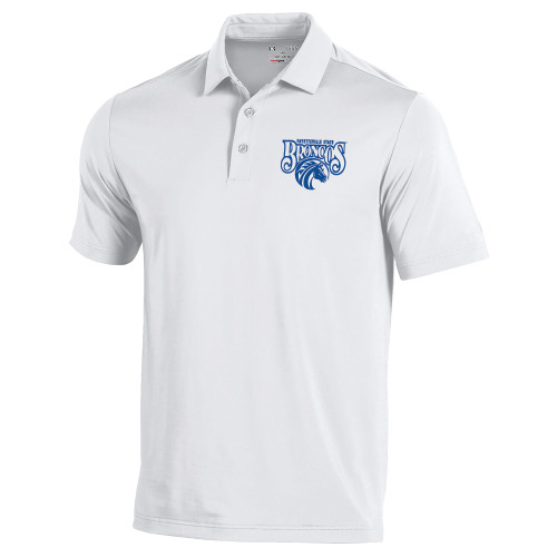  Under Armour White Performance Polo - Official Logo