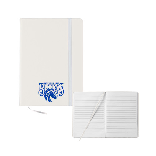  5x7 White Hard Cover Journal - Official Logo