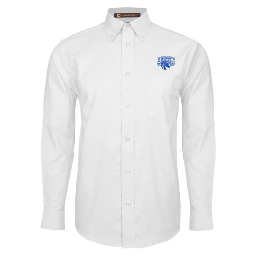  White Oxford Long Sleeve Shirt - Official Logo