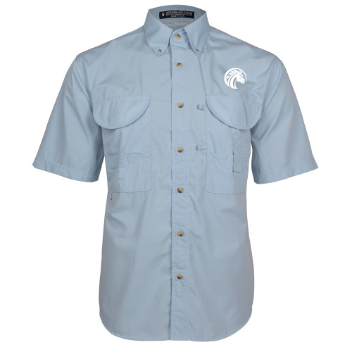  Light Blue Fishing Shirt Performance Short Sleeve  - Bronco