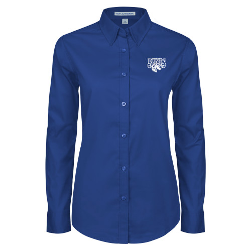  Womens Royal Twill Button Down Long Sleeve  - Official Logo