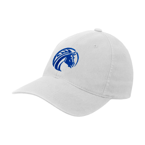  White Flexfit Structured Low Profile Hat - Bronco