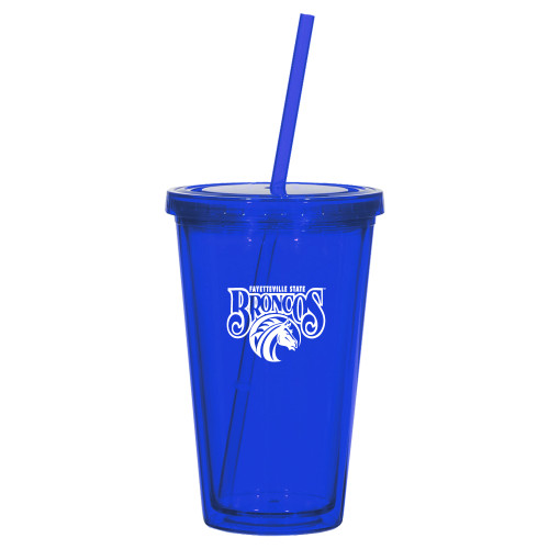  Madison Double Wall Blue Tumbler w/Straw 16oz - Official Logo