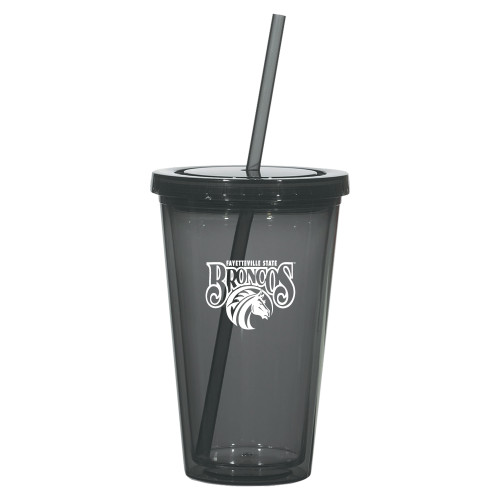  Madison Double Wall Charcoal Tumbler w/Straw 16oz - Official Logo
