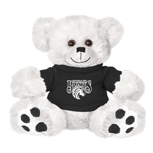 Plush Big Paw 8 1/2 inch White Bear w/Black Shirt - Official Logo