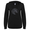 Thumbnail image for  ENZA Womens Black V Notch Raw Edge Fleece Hoodie