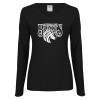 Thumbnail image for  Womens Black Long Sleeve V Neck Tee 
