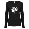 Thumbnail image for  Womens Black Long Sleeve V Neck Tee 