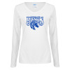 Thumbnail image for  Womens White Long Sleeve V Neck Tee