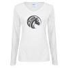 Thumbnail image for  Womens White Long Sleeve V Neck Tee