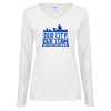 Thumbnail image for  Womens White Long Sleeve V Neck Tee