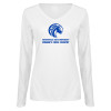 Thumbnail image for  Womens White Long Sleeve V Neck Tee 