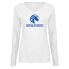Thumbnail image for  Womens White Long Sleeve V Neck Tee 