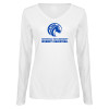 Thumbnail image for  Womens White Long Sleeve V Neck Tee 