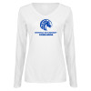 Thumbnail image for  Womens White Long Sleeve V Neck Tee 
