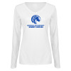 Thumbnail image for  Womens White Long Sleeve V Neck Tee 