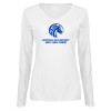 Thumbnail image for  Womens White Long Sleeve V Neck Tee 