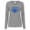 Thumbnail image for  Womens Grey Long Sleeve V Neck Tee 