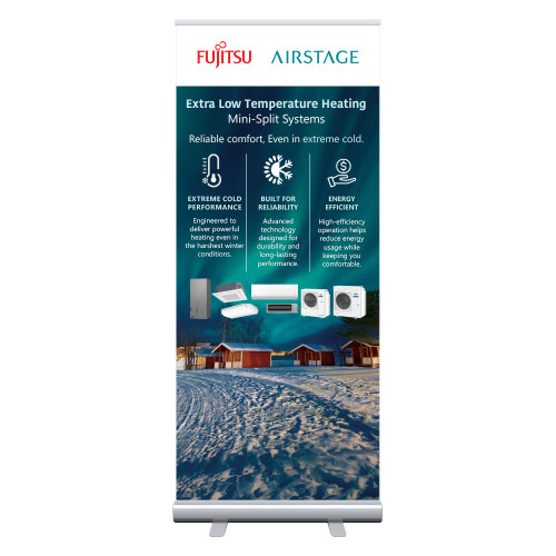  33.5 x 80 Vertical Banner including Silver Retractable Banner Stand - XLTH Mini-Split
